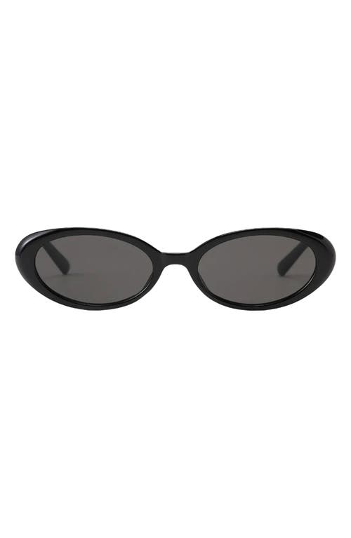 Taya 53mm Polarized Oval Sunglasses in Black/Black