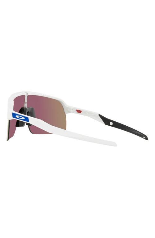 Oakley Sutro Lite 139mm Prizm™ Wrap Shield Sunglasses In White/prizm Sapphire