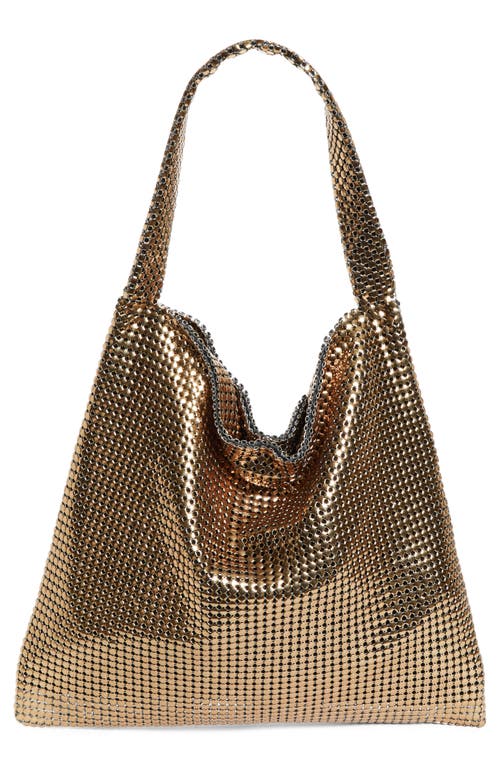 Pixel Chain Mesh Tote in Gold
