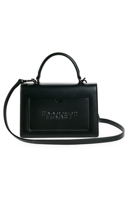 Shop Off-white Jitney 1.4 Embossed Leather Top Handle Bag In 1010 Black