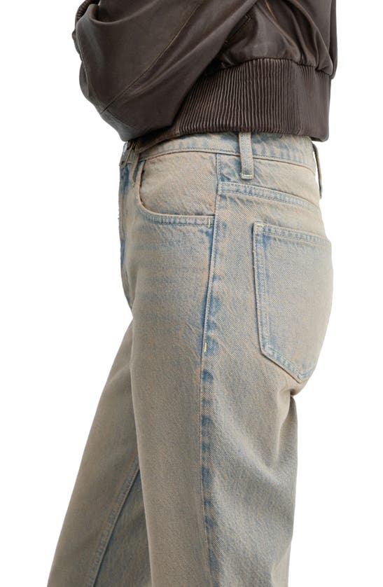 Mango Tinted High Waist Ankle Tapered Mom Jeans In Medium Vintage Blue