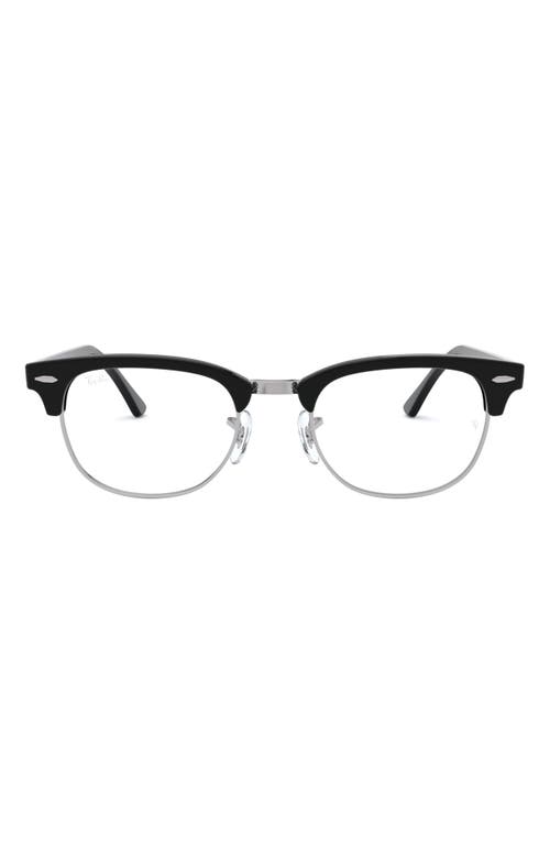 Ray-Ban 53mm Square Clubmaster Optical Glasses in Black at Nordstrom