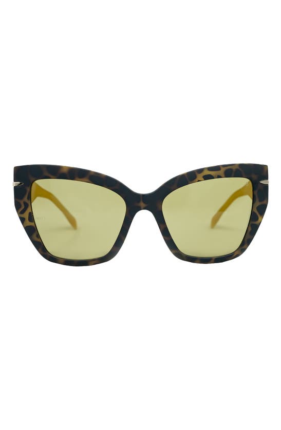 Shop Mita Sustainable Eyewear 56mm Gradient Cat Eye Sunglasses In Matte Demi/ Mt Cl Yellow