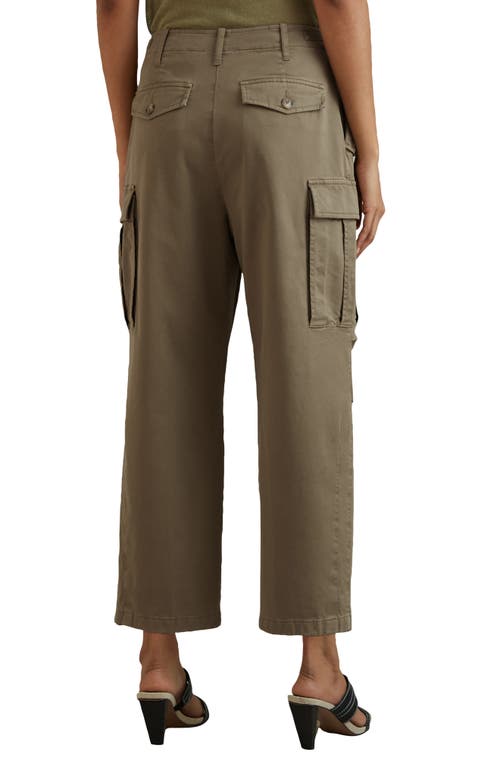 Shop Reiss Indie Stretch Twill Ankle Cargo Pants In Khaki