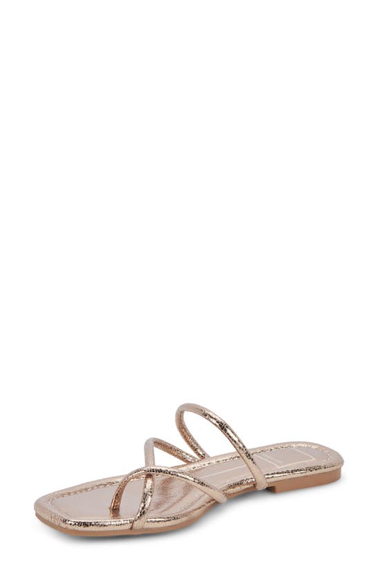 Shop Dolce Vita Leanna Slide Sandal In Dark Gold Crackled Stella