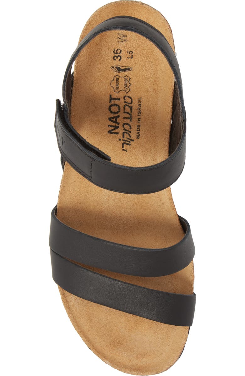 Naot Kayla Wedge Sandal, Alternate, color, Black Matte Leather