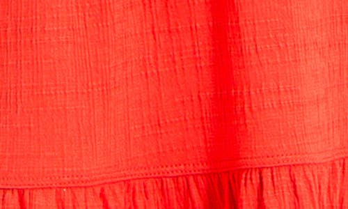 Max Studio Crochet Trim Tiered Minidress In Lava-lava