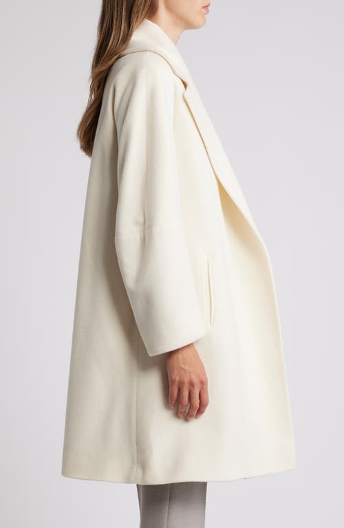 Fleurette Jade Open Front Wool Coat In Parchment