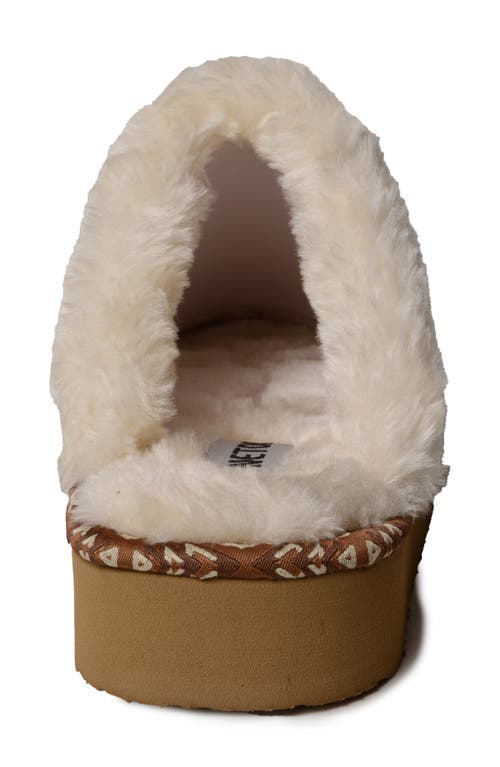 Minnetonka Cerise Faux Fur Lined Slipper In Tan
