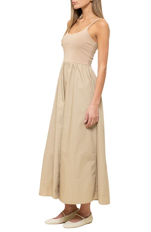 BLU PEPPER BLU PEPPER MIXED MEDIA MIDI DRESS