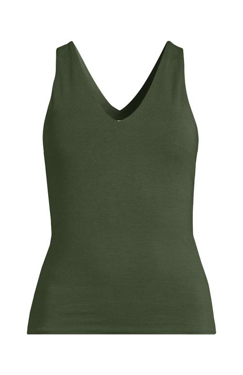 Shop Lands' End Slender Tank Top In Estate Green