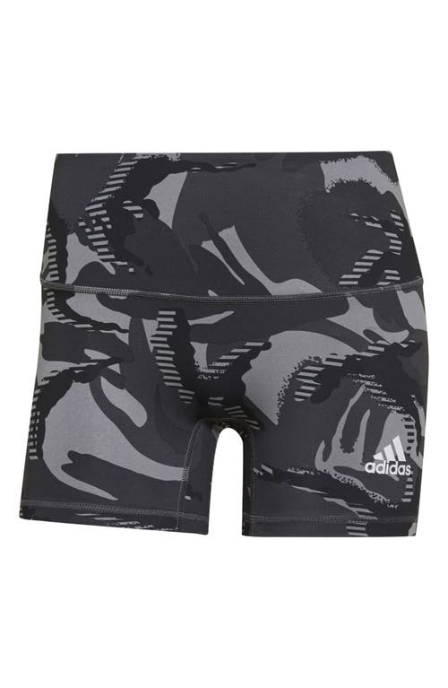 Shop Adidas Originals Adidas Camo Print 4" Volleyball Shorts In Grey/black/white