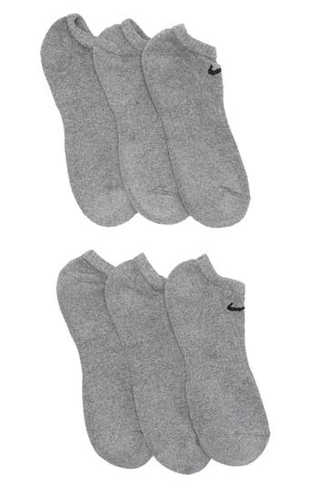 Nike Everyday Cushion No-show Socks In Carbon Heather/black