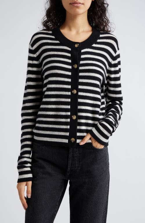 ATM Anthony Thomas Melillo Stripe Wool & Cashmere Cardigan in Black/Grey at Nordstrom, Size X-Small