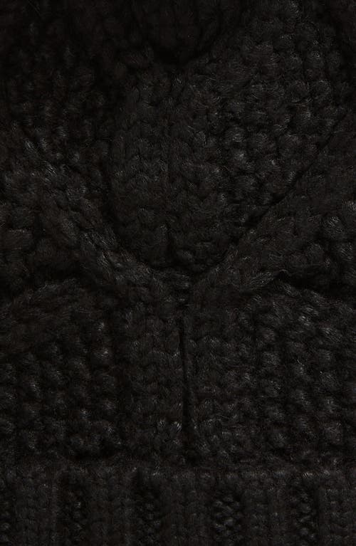 Shop Ugg(r) Faux Fur Pompom Cable Knit Beanie In Black