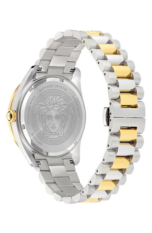 Versace Men's Swiss Two-tone Stainless Steel Bracelet Watch 42mm In Ip Two Tone Green