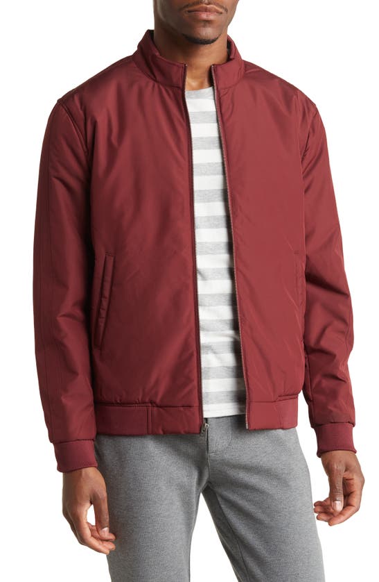 Construct Hybrid Bomber Jacket In Burgundy
