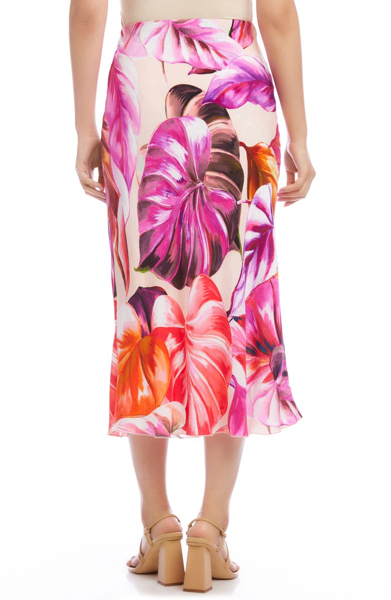 Karen Kane Leaf Print Bias Cut Midi Skirt | Nordstrom