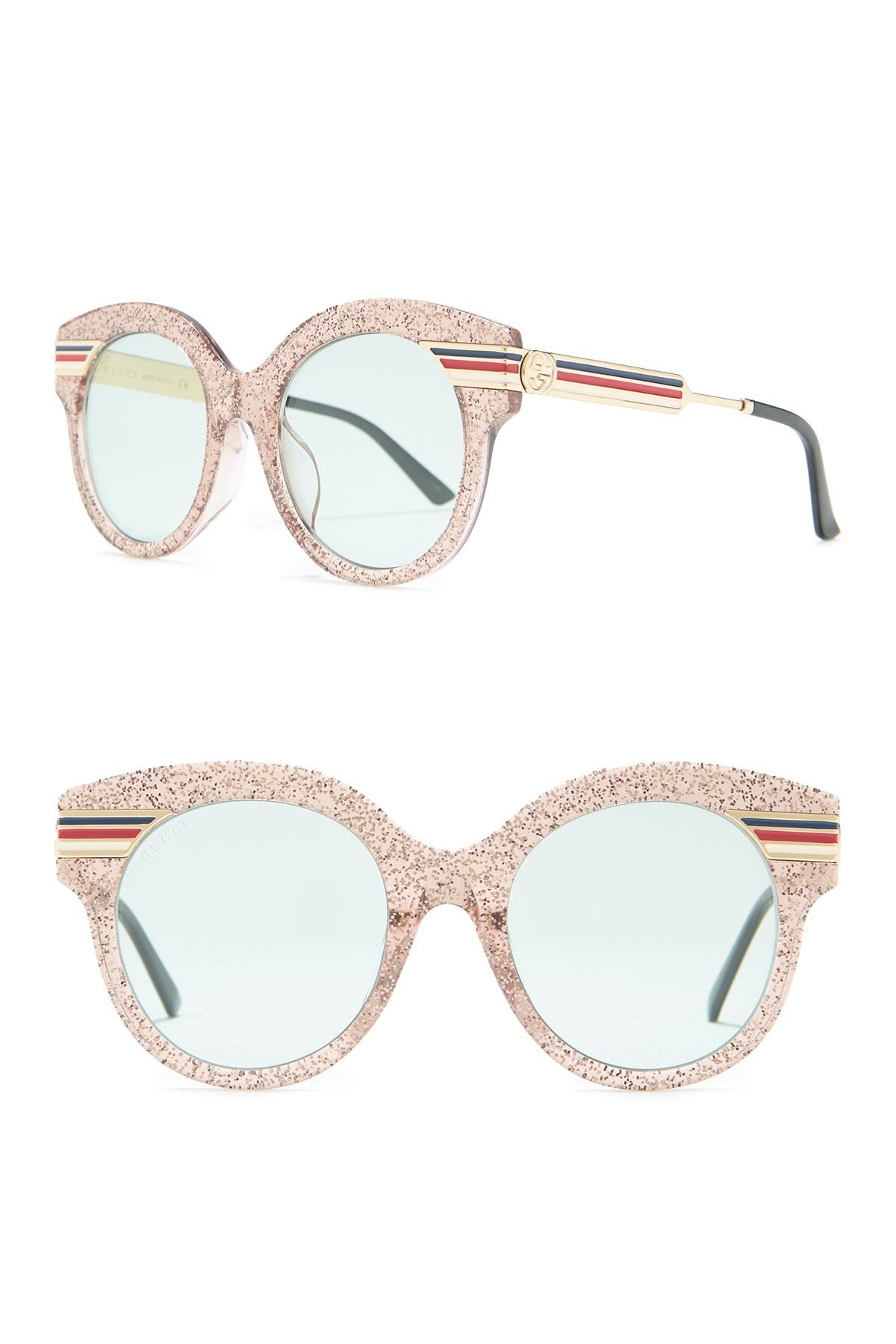 gucci 52mm round cat eye sunglasses