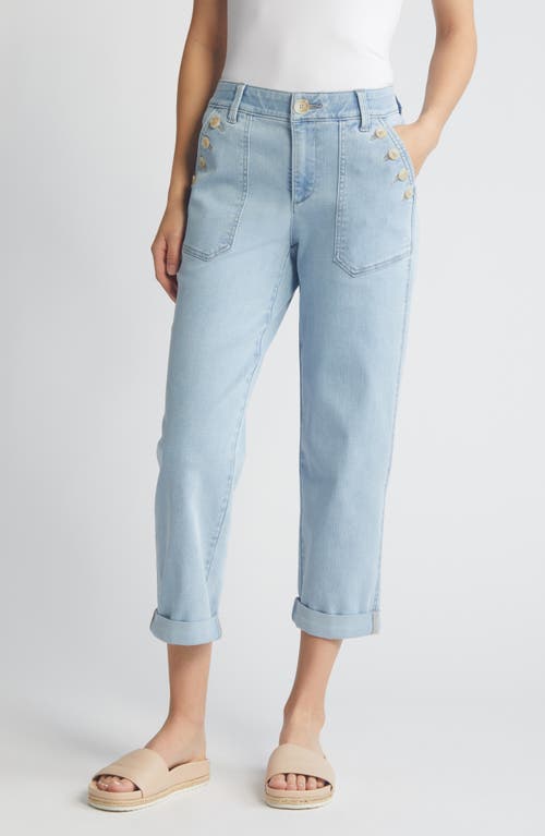Wit & Wisdom 'Ab'Solution Cuff Straight Leg Jeans Light Blue at Nordstrom,