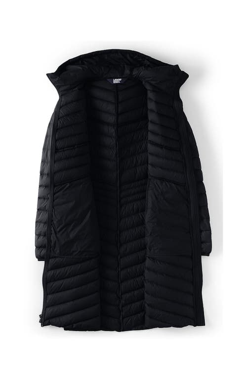 Shop Lands' End Plus Size Wanderweight Ultralight Packable Down Coat In Black