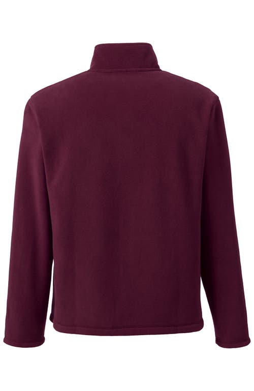Lands' End Full-zip Mid-weight Fleece Jacket In Burgundy