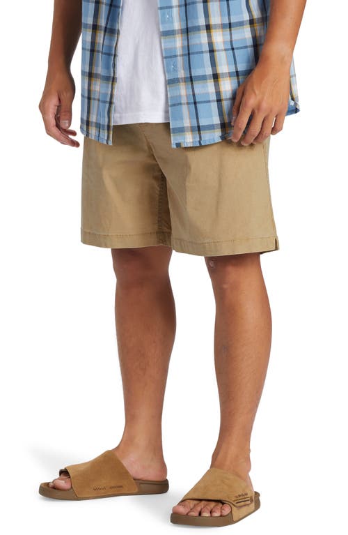 Shop Quiksilver Taxer Stretch Drawstring Shorts In Khaki