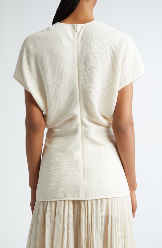 Shop Totême Toteme Crinkle Texture Knit Top In Cream