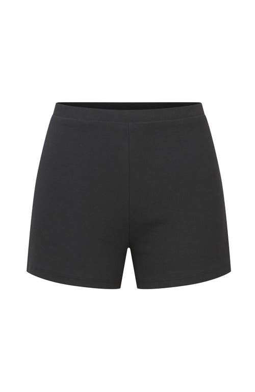 Shop Losano Serene Rib Shorts In Black