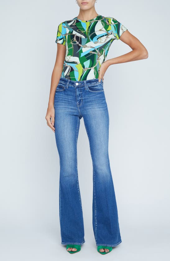 Shop L Agence Bell High Waist Flare Jeans In Authentique