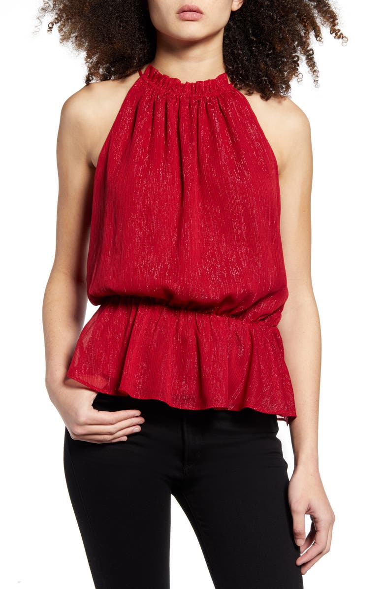 Endless Rose Metallic Thread Halter Neck Top Nordstrom Endless Rose Metallic Thread Halter Neck Top Nordstrom