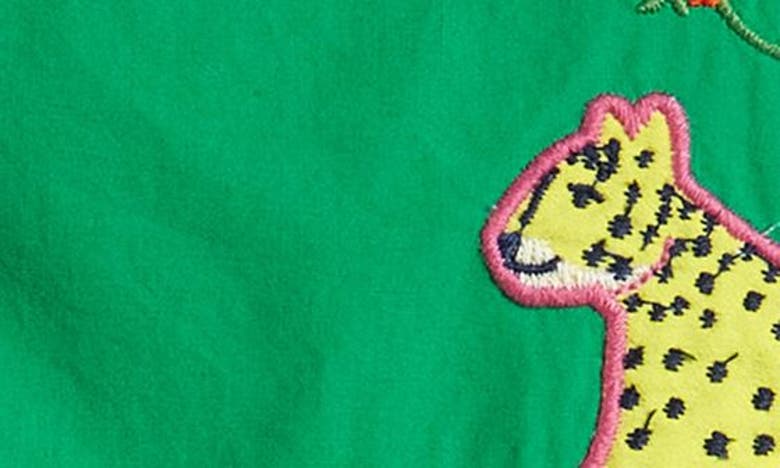 Shop Mini Boden Kids' Safari Animals Appliqué Cotton Sundress In Sapling Green Safari Animals