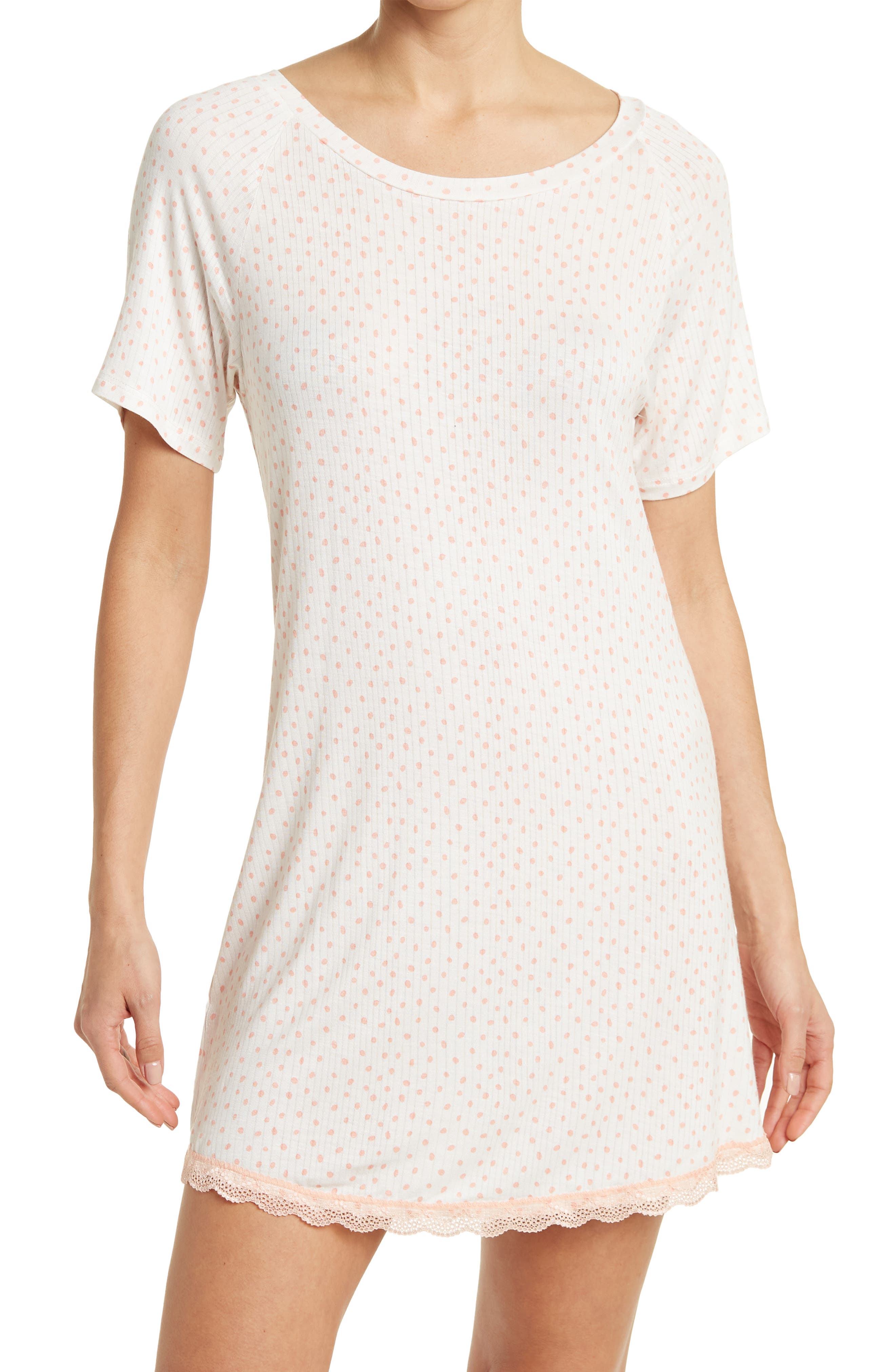 ANGEDEVI Women's Cotton Soft Sleep Shirts,Crew Neck Short Sleeve Nightgowns Nightshirt,Comfy Sleepwear S-4XL 