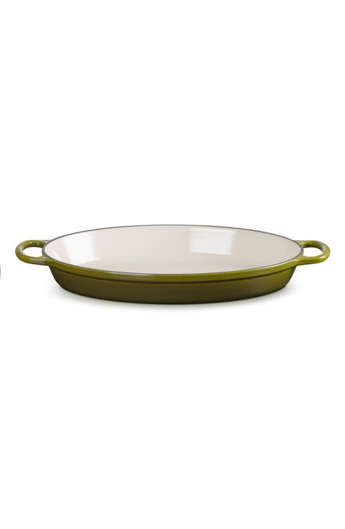 Shop Le Creuset Signature 3 Quart Enameled Cast Iron Oval Baker In Olive