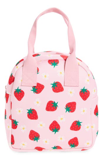 Mytagalongs Happy Berry Foodie Lunch Tote In Pink Multi