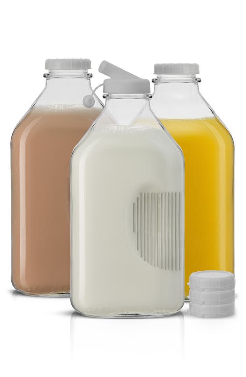 JOYJOLT JOYJOLT SET OF 3 REUSABLE GLASS BEVERAGE BOTTLES 