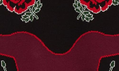 Shop Molly Goddard Natasha Trompe L'oeil Western Sweater In Burgundy Black