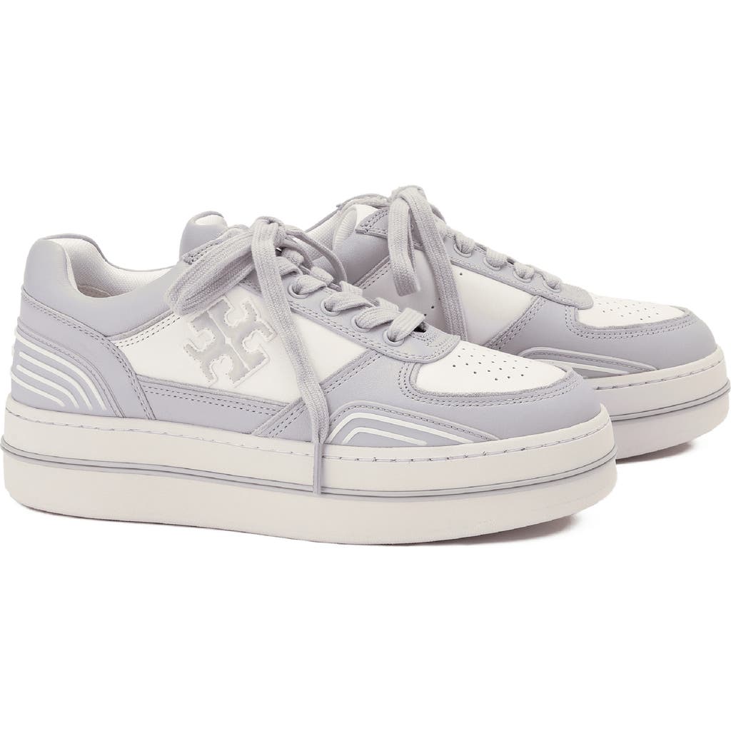Tory Burch Clover Platform Court Sneaker In Gray