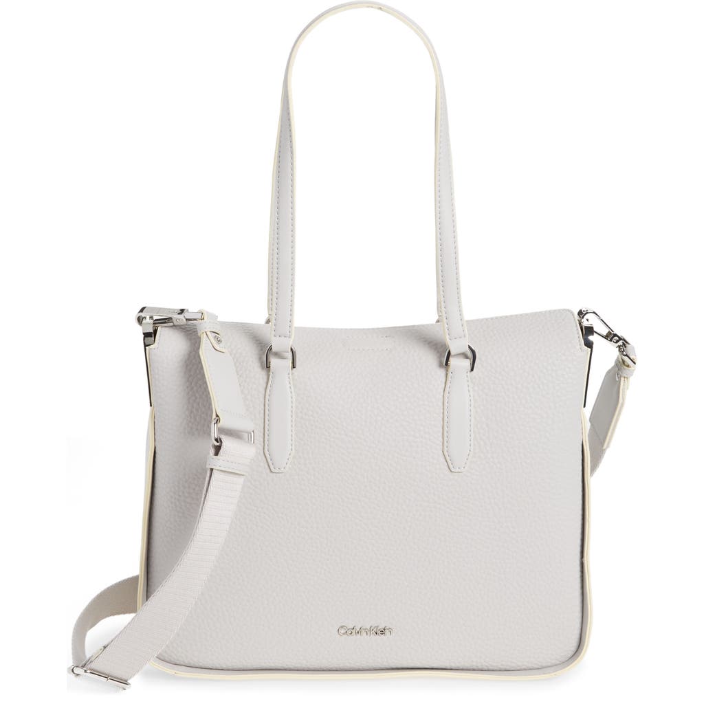 Shop Calvin Klein Fay East/west Tote In Dove