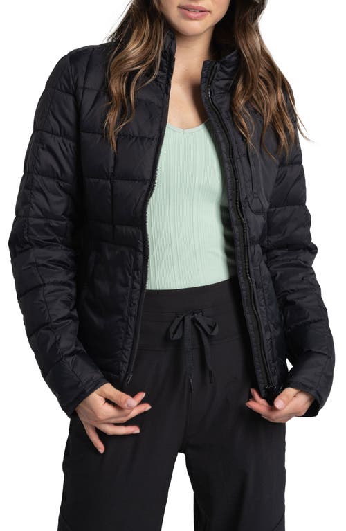 Daily Water Repellent Quilted Stand Collar Jacket in Black Beauty