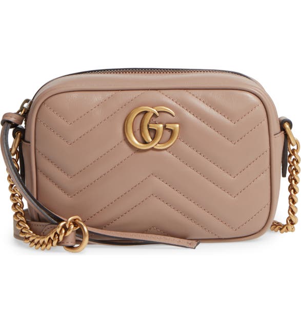 Gucci Matelasse Leather Shoulder Bag In Rose/porcel