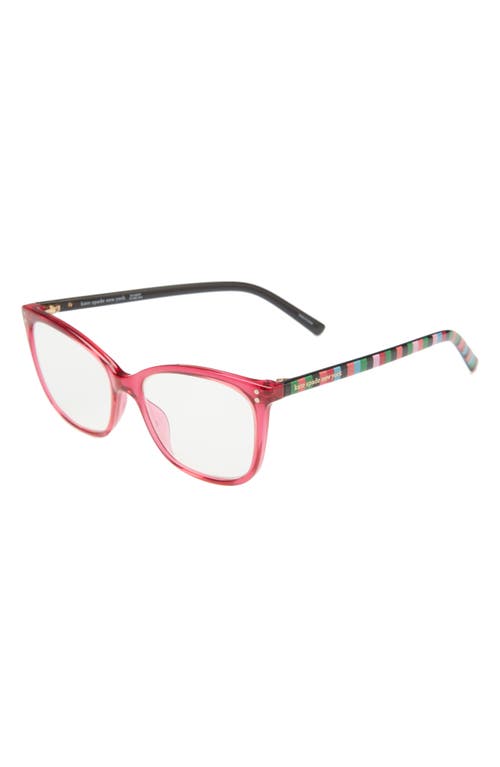 Kate Spade New York Aubree 53mm Blue Light Blocking Reading Glasses In Plum/clear Blue Block
