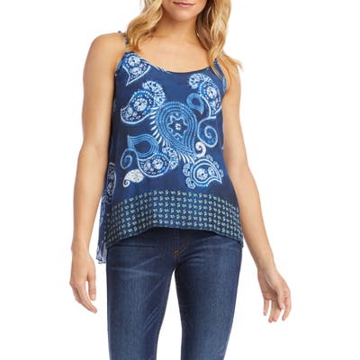 Karen Kane Border Print Camisole, Blue