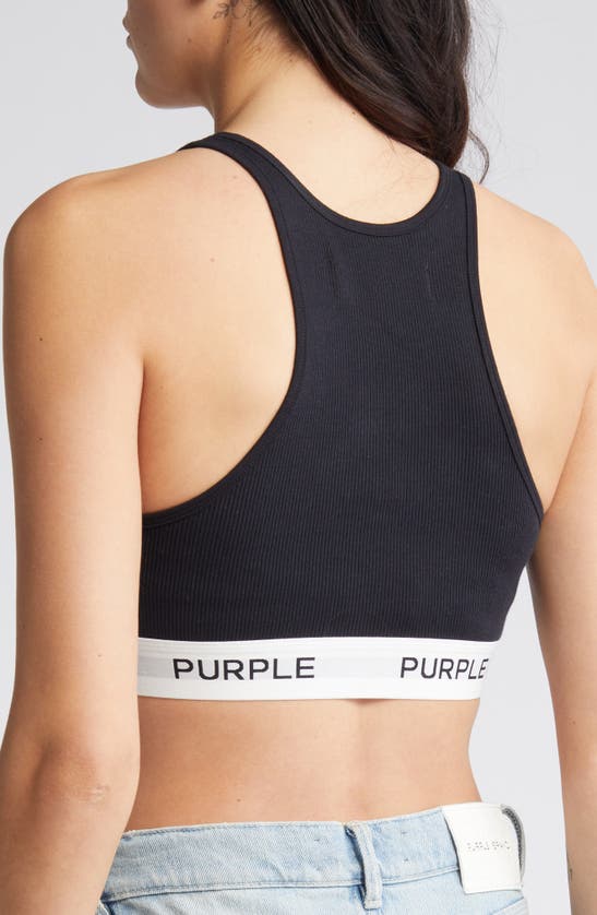 Shop Purple Brand Stretch Cotton Rib Bralette In Black