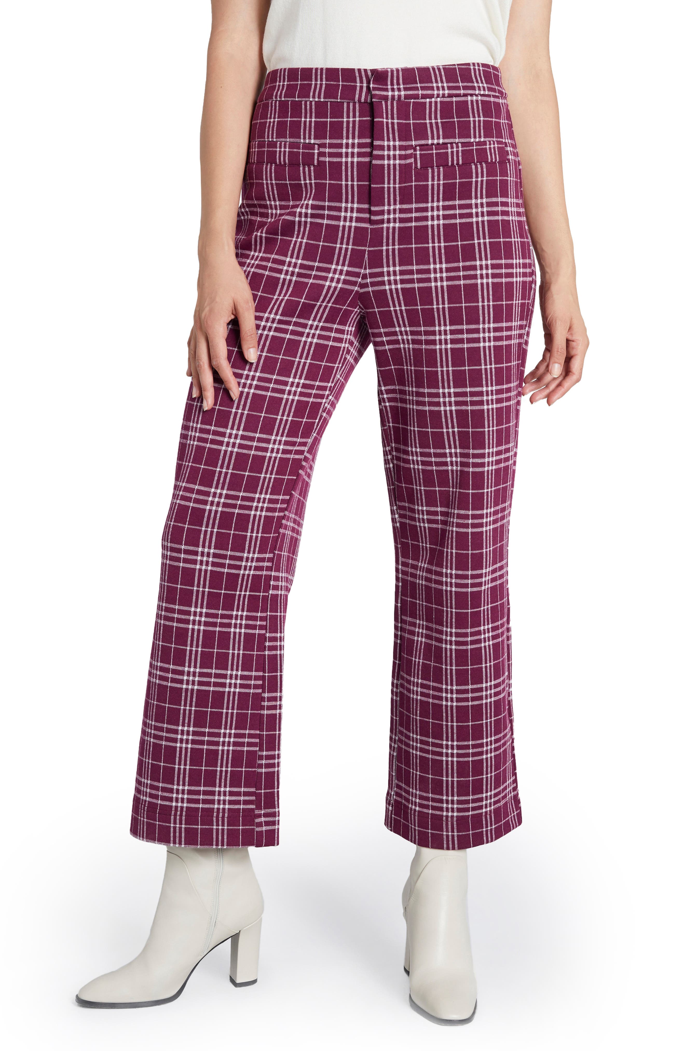 ModCloth Plaid Crop Knit Pants (Regular & Plus Size) Nordstrom