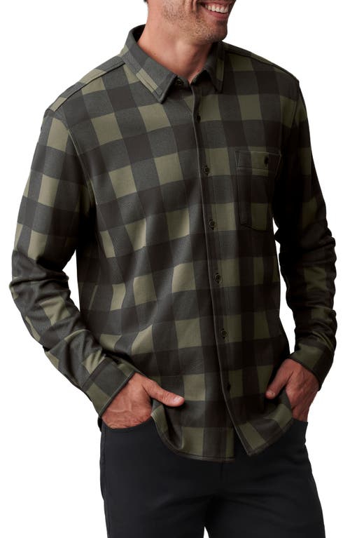 Rhone Check Flannel Button-Up Shirt in Lichen Green Buffalo Check at Nordstrom, Size Small