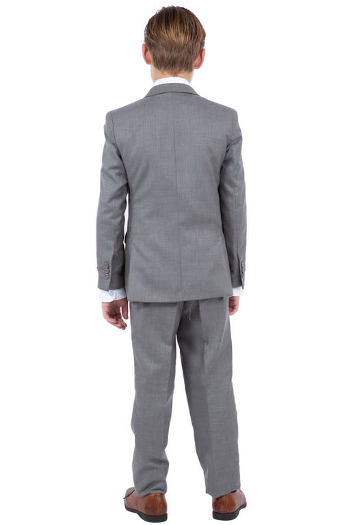 Shop Perry Ellis Kids' Five-piece Sharkskin Suit In Aluminum Grey