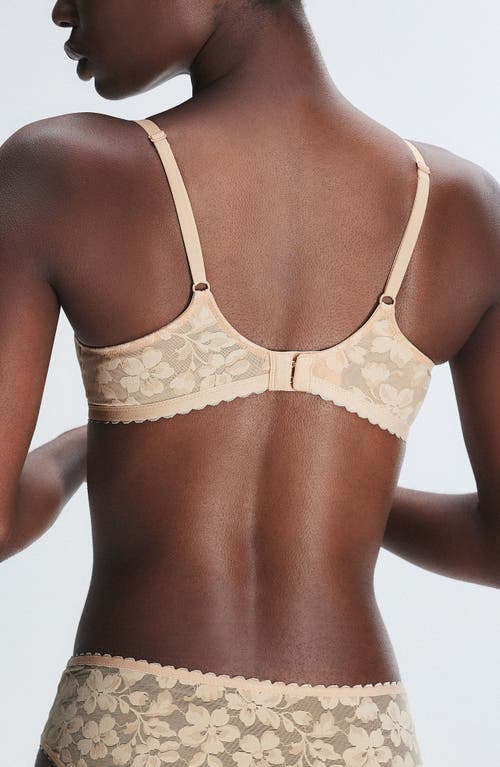 Savage X Fenty Lavish Lace Unlined Plunge Bra In Honey Nude