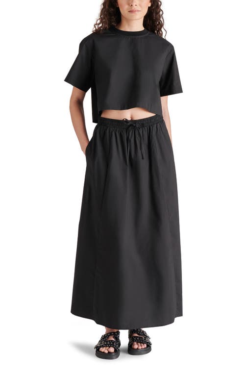 Shop Steve Madden Sunny Cotton Maxi Skirt In Black