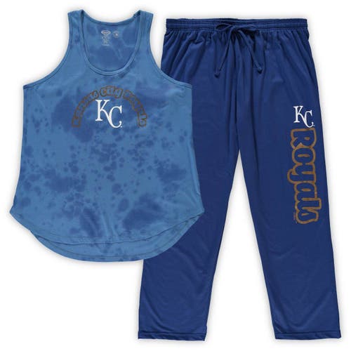 Women's Concepts Sport Royal Kansas City Royals Plus Size Jersey Tank Top & Pants Sleep Set